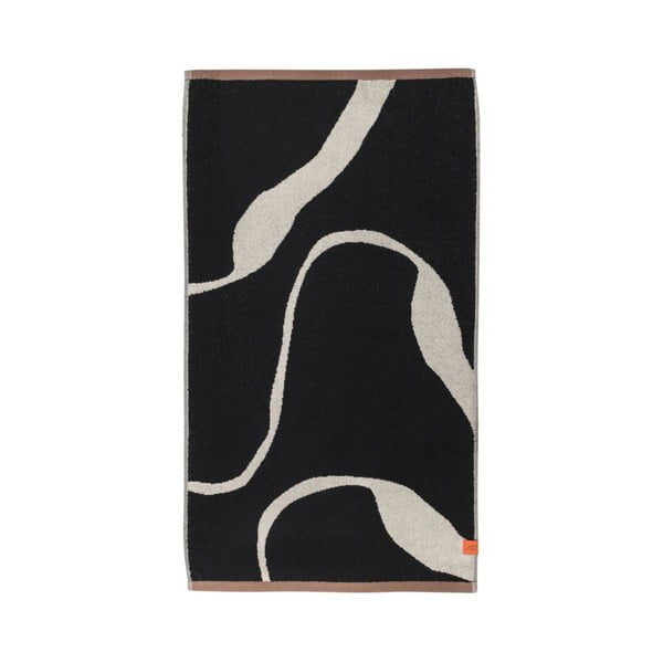 Czarno-biały ręcznik kąpielowy z bawełny organicznej 70x133 cm Nova Arte – Mette Ditmer Denmark