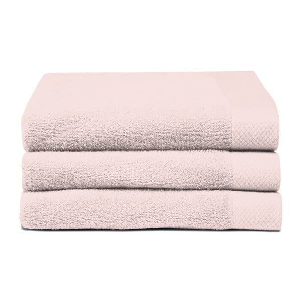 Zestaw 3 różowych ręczników Seahorse Pure, 60x110 cm