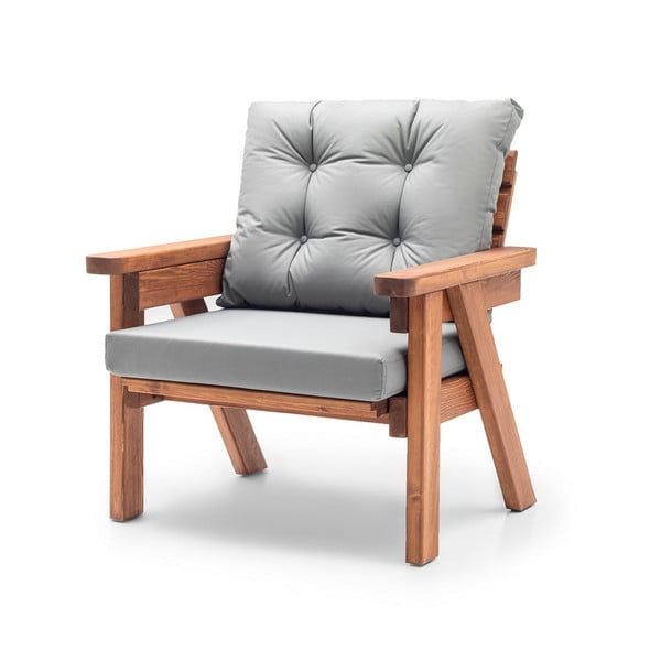 Szary drewniany fotel ogrodowy Abant – Floriane Garden