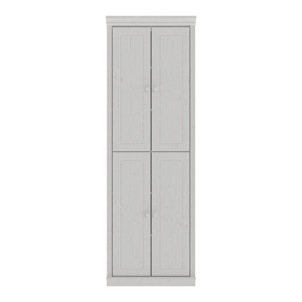 Biała szafka z litego drewna sosnowego 74x223x37 cm Anita – Støraa