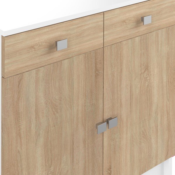 Biała niska szafka łazienkowa w dekorze dębu 60x82 cm Combi – TemaHome-image-1