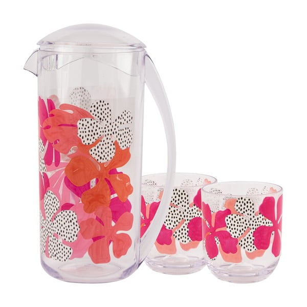 Różowo-pomarańczowy dzbanek piknikowy Navigate, 2 l-image-1