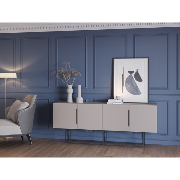 Szarobeżowa niska komoda 200x80 cm Titan – Marckeric-image-1