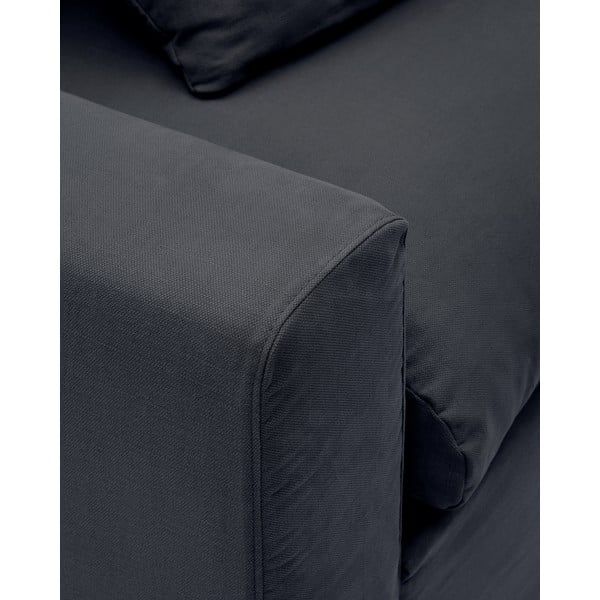 Antracytowa lniana sofa 340 cm Nora – Kave Home-image-3