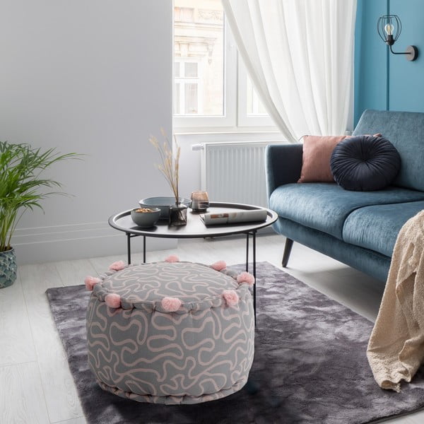Jasnoróżowy/jasnoszary puf Tangle – Tomasucci-image-2