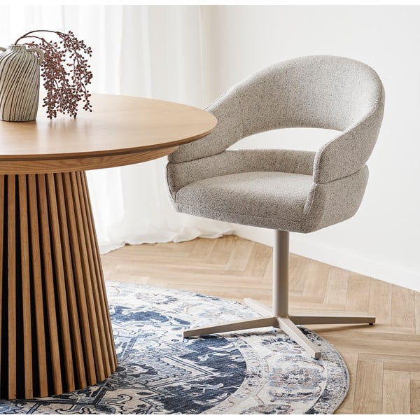 Kremowe tapicerowane fotele jadalniane zestaw z podłokietnikami 2 szt. Dover – House Nordic-image-1