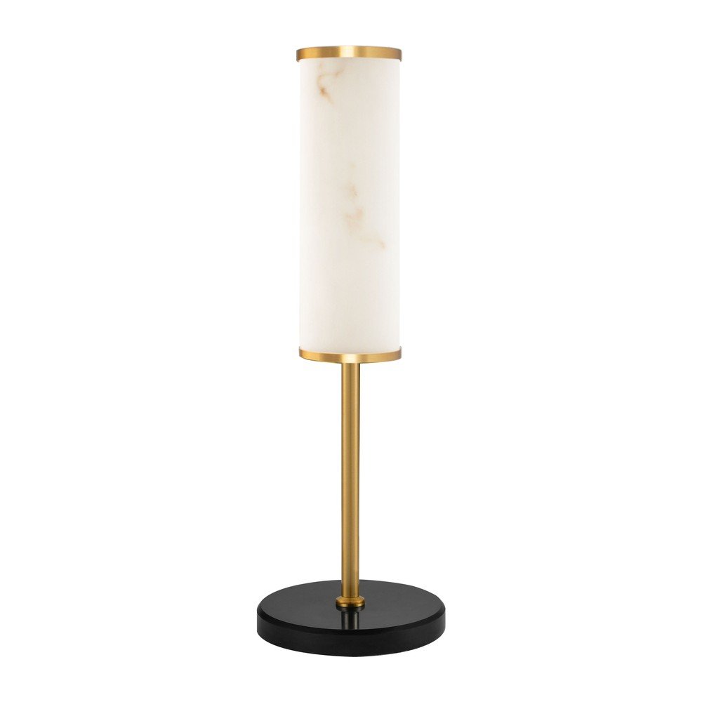 Biała/w kolorze mosiądzu lampa stołowa LED w dekorze marmuru (wysokość 49 cm) Nolia – Nova Luce
