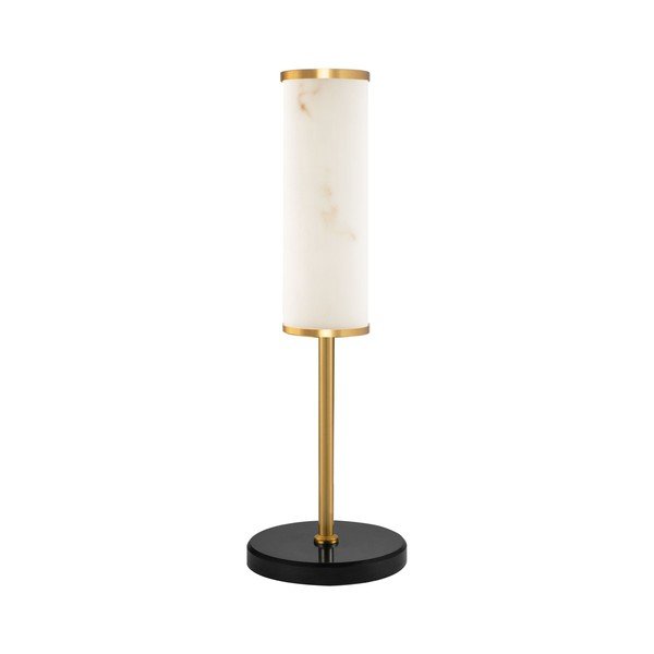 Biała/w kolorze mosiądzu lampa stołowa LED w dekorze marmuru (wysokość 49 cm) Nolia – Nova Luce