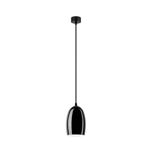 Czarna lampa wisząca z połyskiem z czarnym kablem Sotto Luce Ume