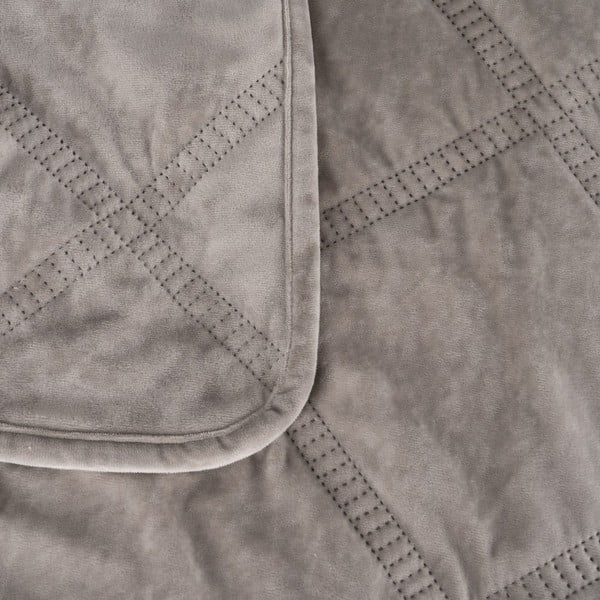 Szara aksamitna narzuta pikowana 180x260 cm – Ixia-image-1