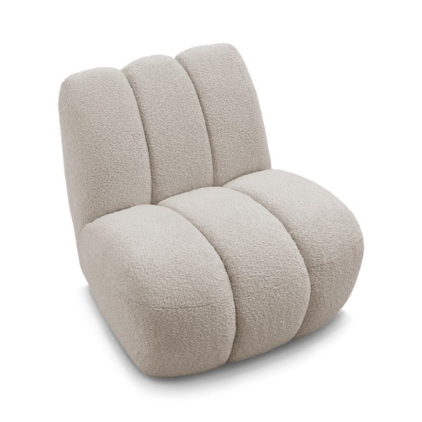 Beżowy fotel z materiału bouclé Janissaire – Bobochic Paris-image-4