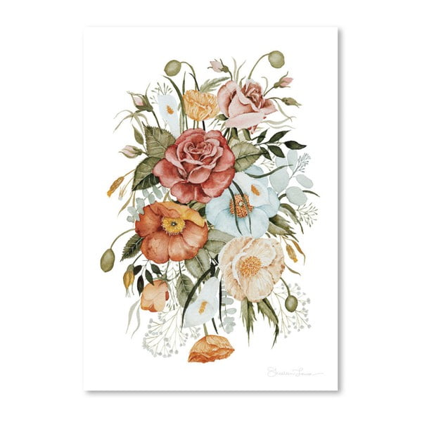 Plakat Americanflat Roses And Poppies by Shealeen Louise, 30x42 cm