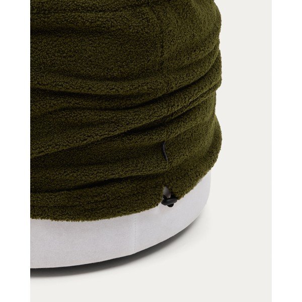 Zielony puf z materiału bouclé Kaeli – Kave Home-image-2