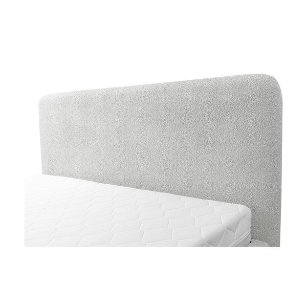 Jasnoszare tapicerowane łóżko dwuosobowe ze stelażem i schowkiem 160x200 cm Makapu – Makamii-image-4