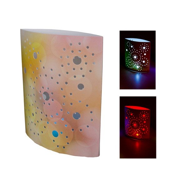 Pomarańczowa lampa stołowa (wysokość 17 cm) Floral – Hilight-image-1