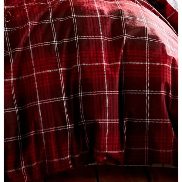 Czerwona bawełniana pościel Catherine Lansfield Brushed Tartan, 200x200 cm-image-3
