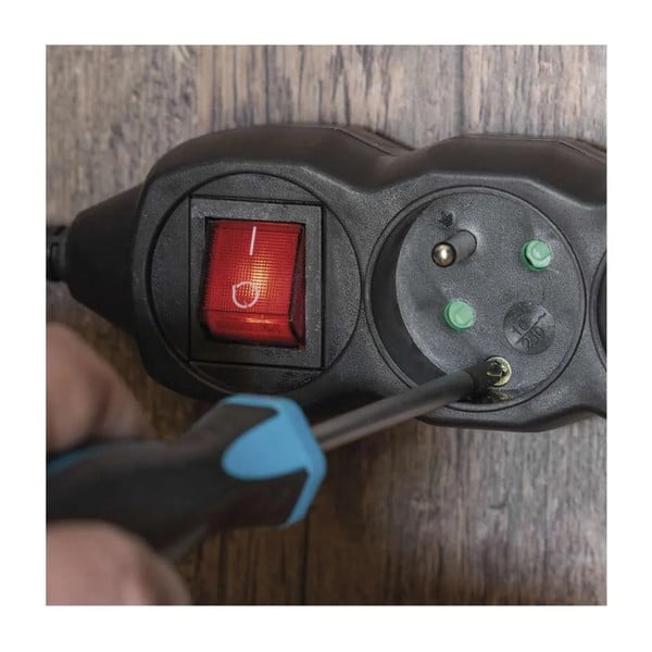 Czarny przedłużacz z 3 gniazdkami i włącznikiem EMOS, 3m-image-1