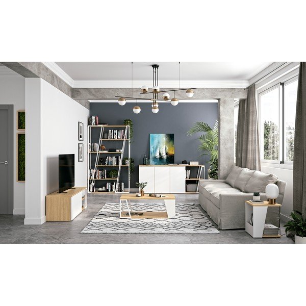 Stolik z blatem w dekorze dębu 40x40 cm Albi – TemaHome-image-3