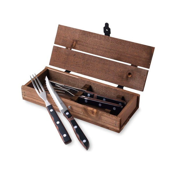 Sztućce ze stali nierdzewnej w czarno-srebrnym kolorze 4 szt. Old Farmer Classic – Gense-image-1