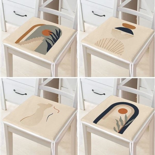 Poduszki na krzesła zestaw 4 szt. 42x42 cm Illustrated Arch – Mila Home-image-2