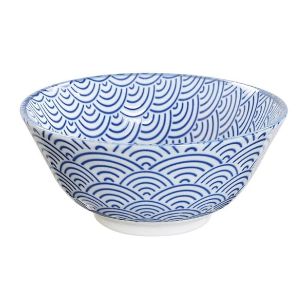 Niebieska miseczka porcelanowa Tokyo Design Studio Wave, ⌀ 15,2 cm