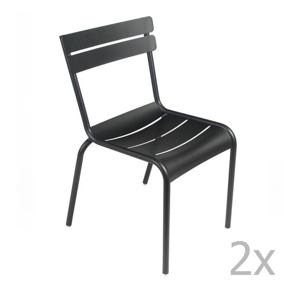 Zestaw 2 czarnych krzeseł Fermob Luxembourg
