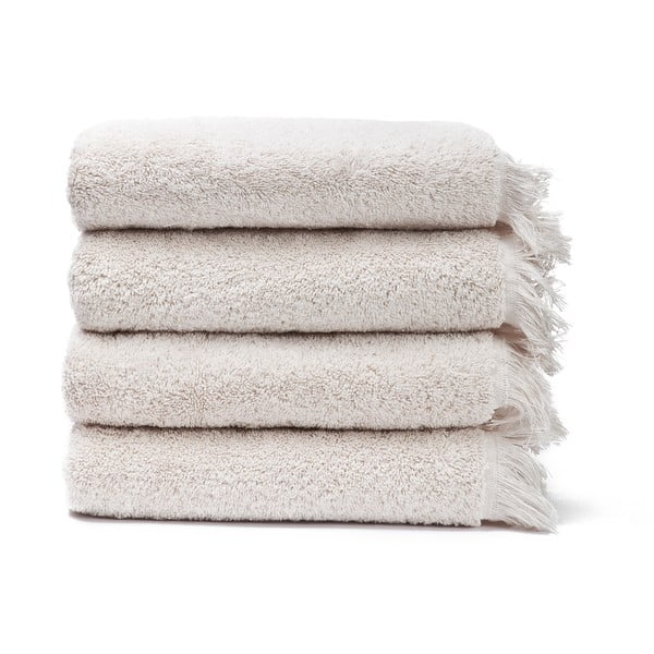 Komplet 4 kremowych ręczników bawełnianych Casa Di Bassi Bath, 50x90 cm