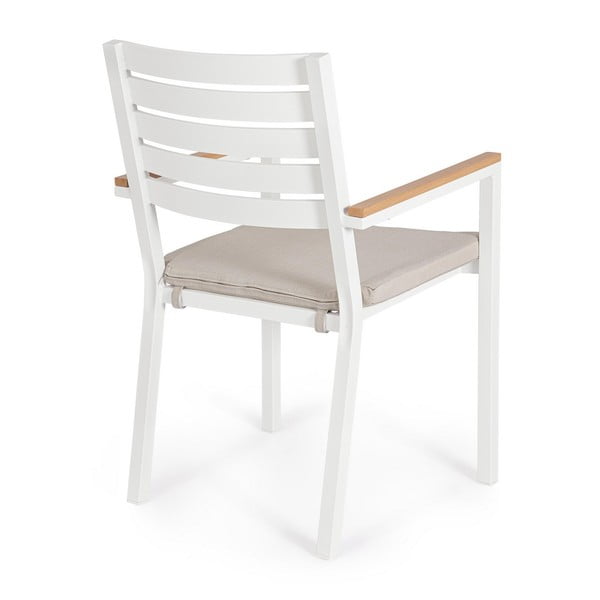 Białe metalowe krzesła ogrodowe zestaw 4 szt. Henna   – Bizzotto-image-3