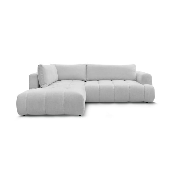 Jasnoszary rozkładany/ze schowkiem narożnik (lewostronny/w kształcie litery L) Fuji – Bobochic Paris