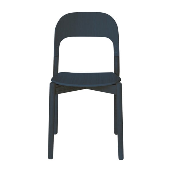 Szaroniebieskie krzesło z drewna dębowego HARTÔ Paula