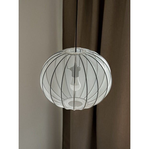 Biała lampa wisząca z tekstylnym kloszem ø 52 cm Mellow – Candellux Lighting-image-3