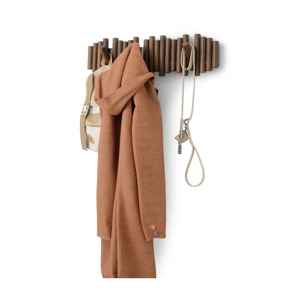 Ciemnobrązowy wieszak ścienny z litego drewna sosnowego 61 cm Picket – Umbra (zdjęcie 8)