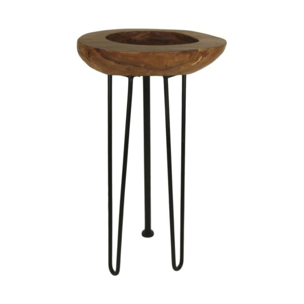 Stolik z miską z drewna tekowego HSM Collection Bowl, wys. 70 cm