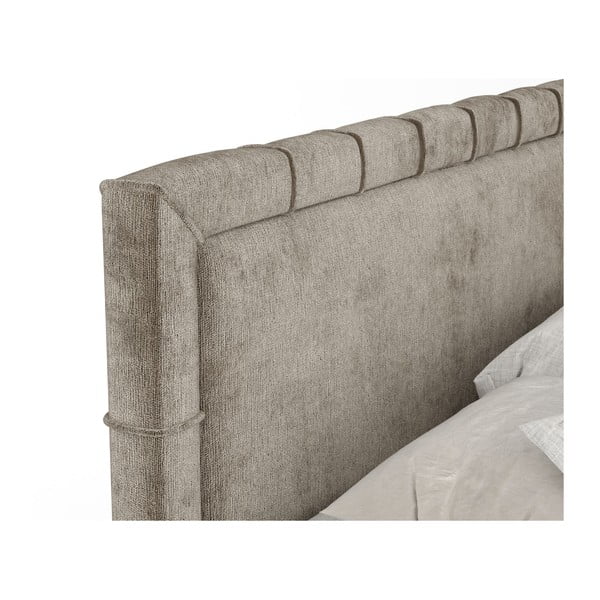 Beżowe łóżko boxspring ze schowkiem 160x200 cm Voyage – Maison de Rêve-image-3