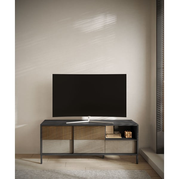 Antracytowo-jasnobrązowa szafka pod TV 156x57 cm Amalia – Marckeric-image-1