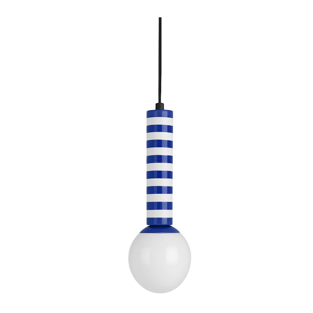 Niebieska metalowa lampa wisząca ø 12 cm Rayado Retro – Leitmotiv