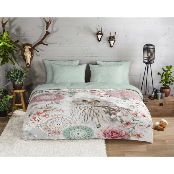 Zielona flanelowa pościel jednoosobowa 140x200 cm Omaira – HIP-image-1