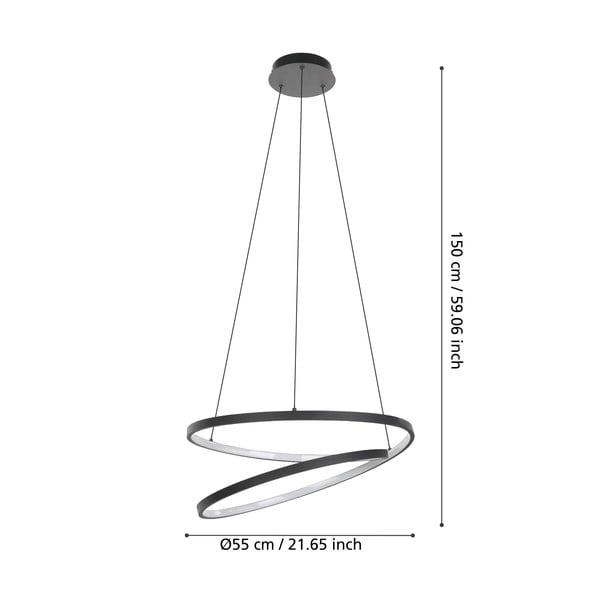 Czarna lampa wisząca LED ø 55 cm RUOTALE – EGLO-image-3