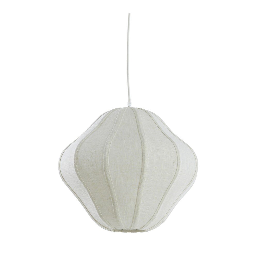 Kremowa lampa wisząca z tekstylnym kloszem ø 10 cm Sukau – Light & Living