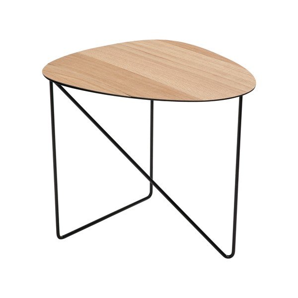 Metalowy stolik w naturalnym kolorze 44x50 cm Curve L Wood – LIND DNA