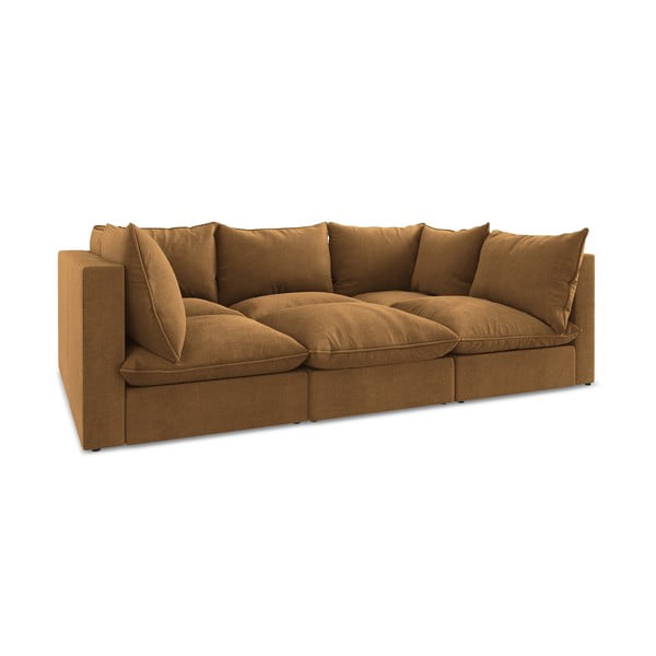 Sofa w kolorze terakoty 255 cm Manao – Makamii-image-1