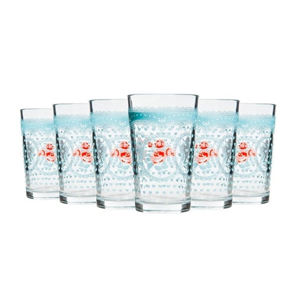Zestaw 6 niebieskich szklanek Mezzo Yakamoz