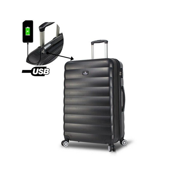 Czarna walizka na kółkach z USB My Valice COLORS RESSNO Pilot Suitcase-image-1