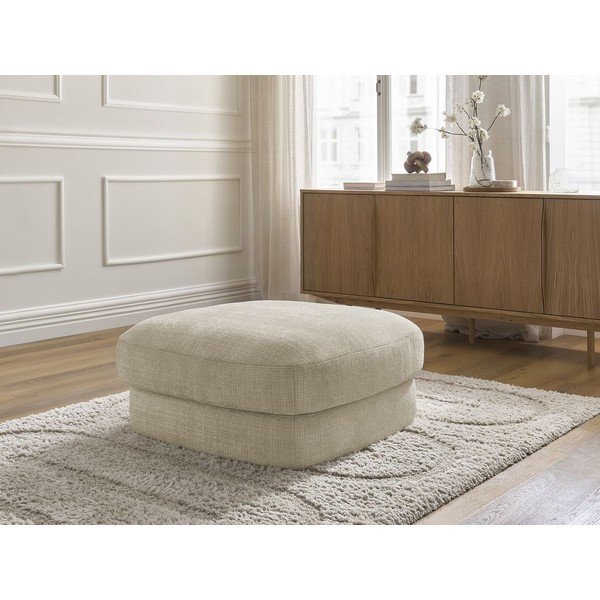 Beżowy podnóżek z tkaniny szenilowej Leonore – Bobochic Paris-image-1