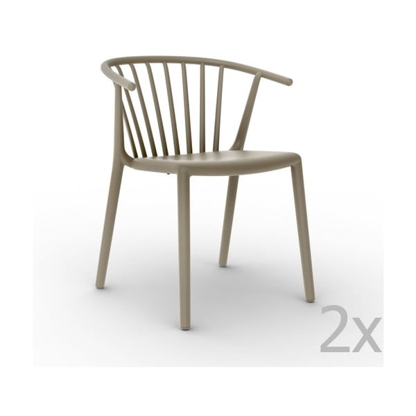 Zestaw 2 beżowych krzeseł ogrodowych Resol Woody