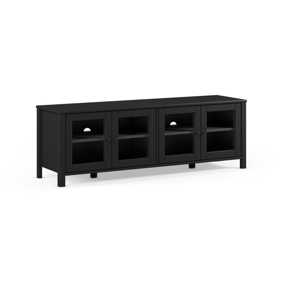 Czarna szafka pod TV z litego drewna sosnowego 150x50x40 cm Alessandra – Marckeric