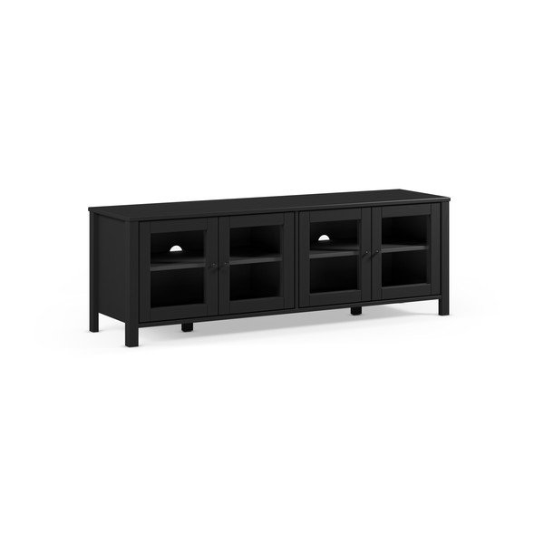 Czarna szafka pod TV z litego drewna sosnowego 150x50x40 cm Alessandra – Marckeric