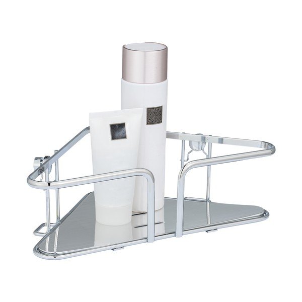 Srebrna narożna półka łazienkowa ze stali nierdzewnej Termoli – Wenko-image-1