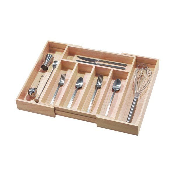 Organizer na sztućce z drewna paulownia iDesign Eco-image-4