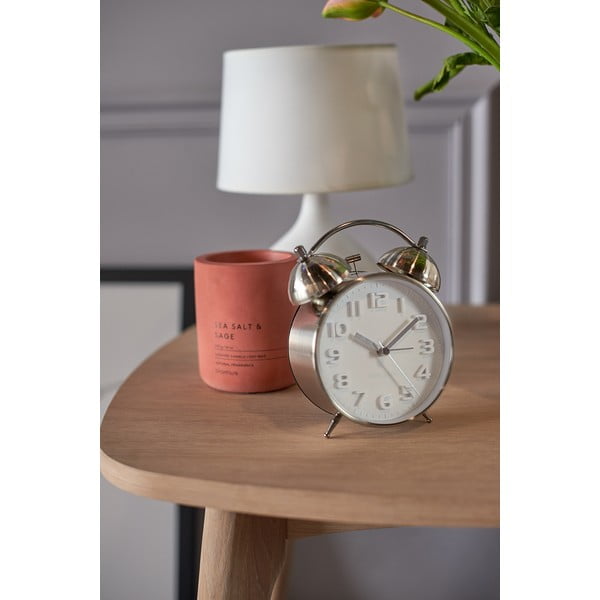 Budzik w kolorze srebra Karlsson Mr. White-image-1